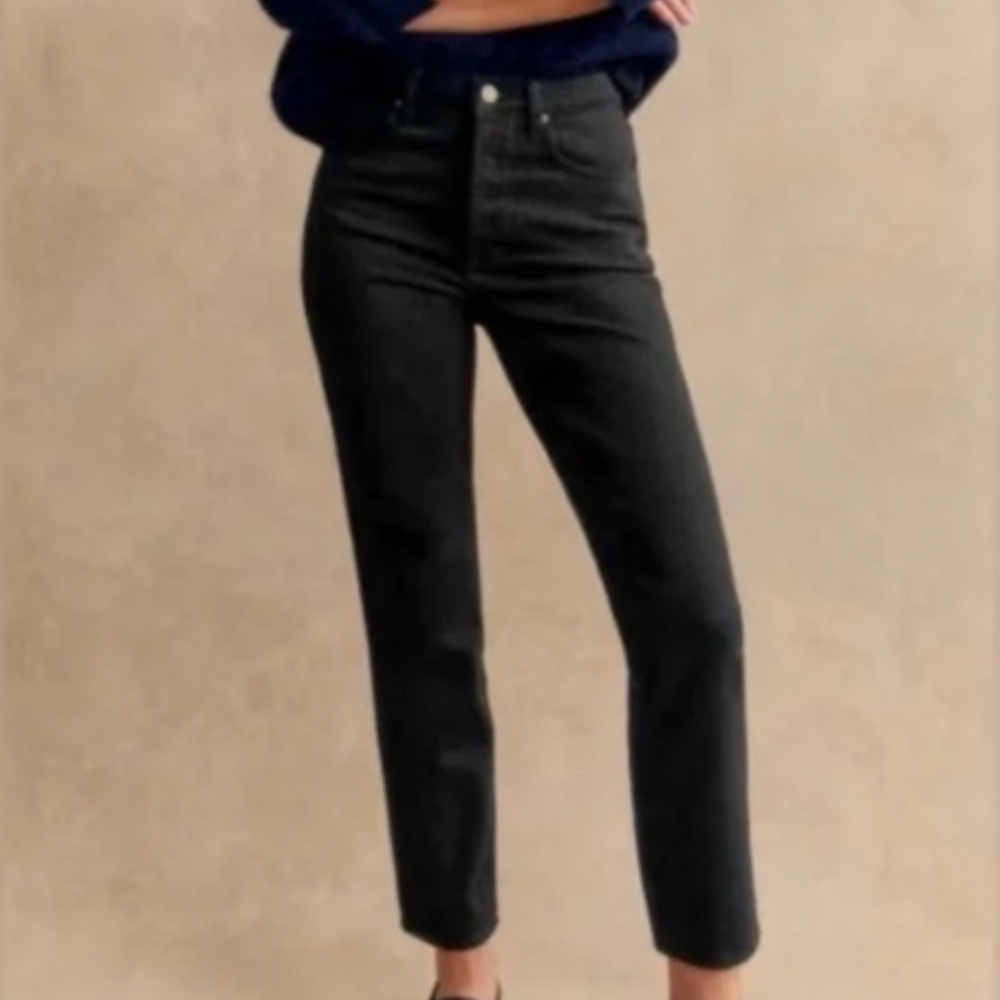 Sezane High Rise Black Jeans